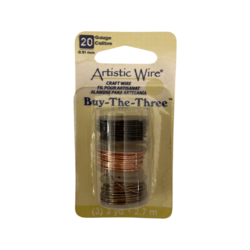 Beadalon Artistic Wire -metallilanka 3-pack Musta/Kupari/Pronssi 20 Gauge = 0,81 mm (3 x 2,7 m)