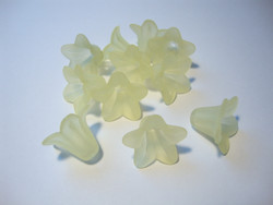 Akryylihelmi kellokukka keltainen 17 x 12 mm (10 kpl/pss)