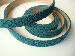 Nahkanauha litteä Teal 10 x 2 mm (m-erä 90 cm pala)