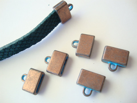 Boho nauhanpää liimattava kuparipatina 10 mm litteälle nauhalle