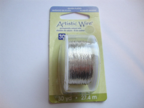 Beadalon Artistic Wire -metallilanka tummumaton hopeoitu 30 Gauge = 0,26 mm (27 m)