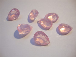 Lasihelmi/lasiriipus fasettihiottu pisara vaaleanpunainen opaali 14 x 10 mm (2 kpl/pss)