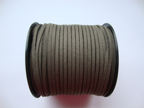 Mokkanauha (faux suede) luonnonharmaa/harmaanruskea 3 x 1,4 mm (m-erä 5 m)