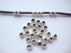 Metallihelmi/hela (slider) antiikkihopeoitu 3 x 5 mm (10 kpl/pss)