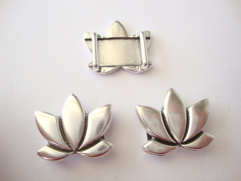 Metallihelmi/hela (slider) Lootus 23 x 20 mm 10 mm nahkanauhalle