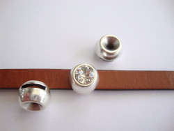 Metallihelmi/hela (slider) 14 mm / sopii 8 mm rivolille (SS39) 10 mm nahkanauhalle