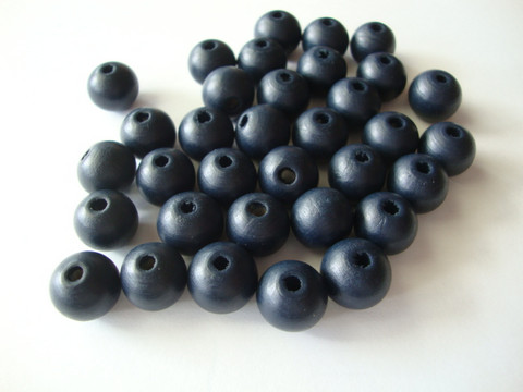 Puuhelmi tumma sininen pyöreä 6 mm (30 kpl/pss)