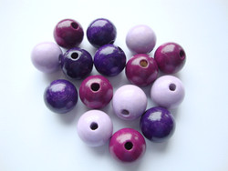Rayher Puuhelmimix (puuhelmisekoitus) lila-/violettisävyt 16 mm (15  kpl/pss)