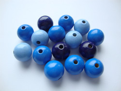 Rayher Puuhelmimix (puuhelmisekoitus) sininen/sinisävyt 12 mm (32  kpl/pss)