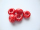Fasettihiottu/särmikäs lasihelmi punainen rondelli 6 x 13 mm, suurireikäinen (5 kpl/pss)