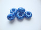 Fasettihiottu/särmikäs lasihelmi sininen rondelli 6 x 13 mm, suurireikäinen (5 kpl/pss)