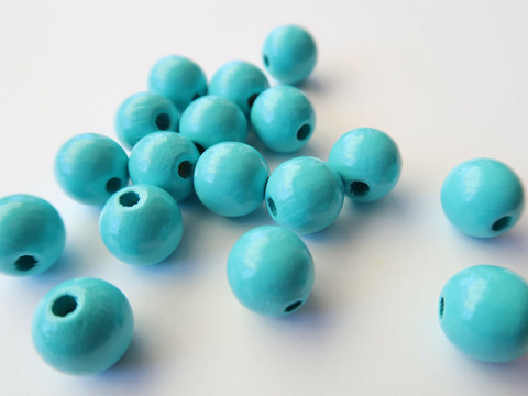 Rayher Puuhelmi turkoosi 10 mm (52 kpl/pss)