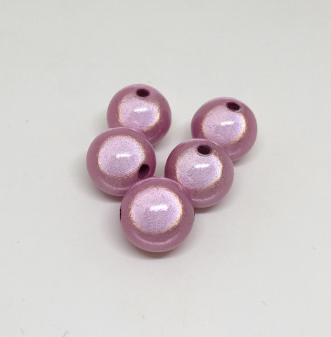Akryylihelmi heijastava pyöreä 14mm vaaleanpunainen 10kpl/pss