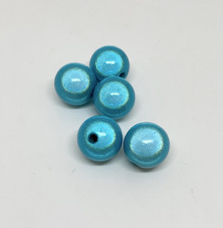 Akryylihelmi heijastava pyöreä 14mm turkoosi 10kpl/pss