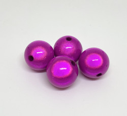 Akryylihelmi heijastava pyöreä 16mm fuksia 8kpl/pss