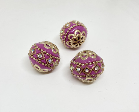 Kashmirihelmi fuchsia-kulta 20mm