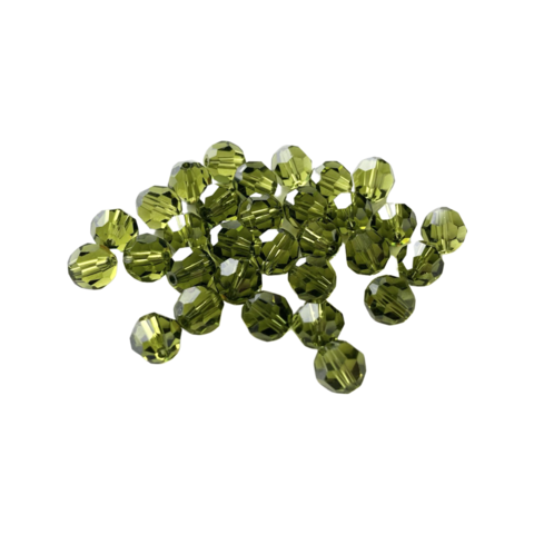 Swarovski kristallihelmi hiottu pyöreä metsänvihreä 8 mm (2 kpl)