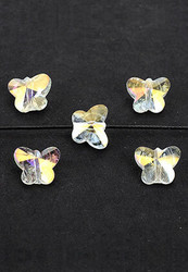 Fasettihiottu lasihelmi perhonen 10x8x6 mm kirkas AB (4kpl)