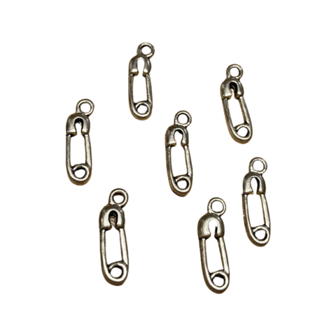Riipus / maskotti hakaneula  19x6mm hopeanvärinen 1kpl