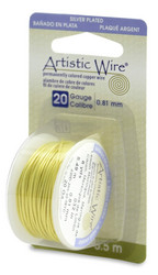 Beadalon Artistic Wire -kuparilanka sitruunan keltainen, paksuus 20 gauge = 0,81mm (5,5m)