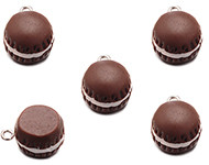 Riipus macaron ruskea 18x14mm 1kpl