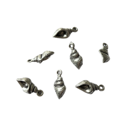 Riipus/maskotti simpukka 16x7mm hopeanvärinen (2 kpl)