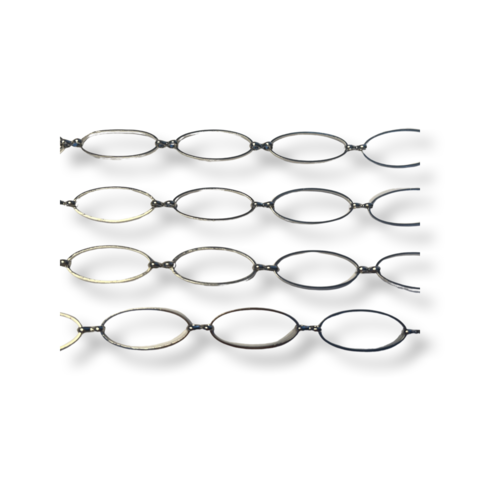 Metallinen linkkiketju ovaali, teräksenvärinen 25 x 10 mm (50cm)