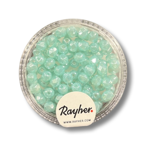 Rayher fasettihiottu lasihelmi mintun vihreä, 4 mm (100kpl)
