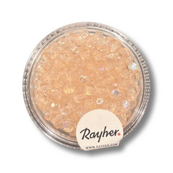 Rayher fasettihiottu lasihelmi vaalea persikka, 4 mm (100kpl)