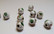 Cloisonne-helmi valkoinen/monisävy pyöreä 8 mm (4 kpl/pss)