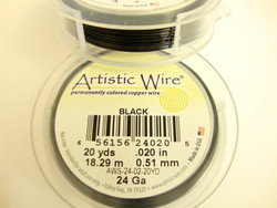Beadalon Artistic Wire -metallilanka musta, paksuus 24 gauge = 0,51 mm (18,2 m)