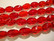 Tsekkiläinen lasihelmi punainen ovaali 12,5 x 8,5 mm (32 kpl/nauha)