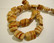 Lasihelmi suorakaide keltainen/ruskea 15 x 12 mm (4/pss)