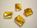 Lasihelmi suorakaide meripihkan värinen 18 x 15 mm (4/pss)
