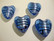 Lamppuhelmi sininen raidallinen / folio sydän 20 mm