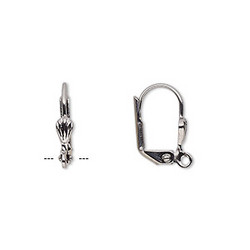 Korvakorukoukku klipsillä suljettava musta (gun metal) 16 x 10 mm (10 kpl/pss)