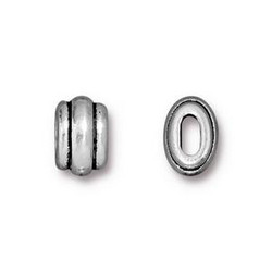 TierraCast Metallihelmi Deco Slide tynnyri hopeoitu 9 x 6 mm (2 kpl/pss)