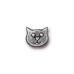 TierraCast metallihelmi Kissanpää hopeoitu 8,5 x 10 mm (2 kpl/pss)