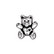 TierraCast metallihelmi Nalle hopeoitu 14 x 12 mm (2 kpl/pss)