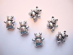 TierraCast metallihelmi Nalle hopeoitu 14 x 12 mm (2 kpl/pss)
