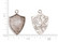 Korukehys / riipus hopeoitu 30 x 21 x 3.4mm