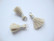 Tasselitupsu beige hopeoidulla ripustuslenkillä n. 20 mm (2 kpl/pss)