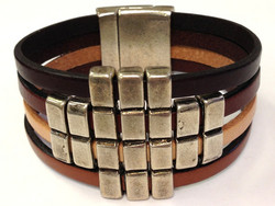 Metallihelmi/hela (slider) Sileä 2-osainen 5 x 12 mm 5 mm nahkanauhalle
