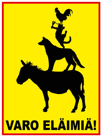 Varo eläimiä kyltti