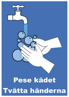 Pese kädet 2 suomi-ruotsi tarra.
