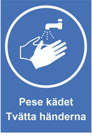 Pese kädet suomi - ruotsi tarra.