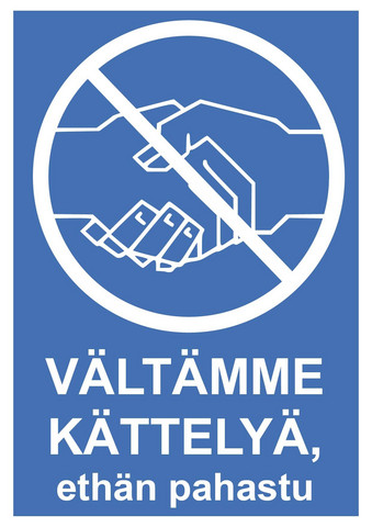 Vältämme kättelyä 2 tarra