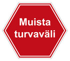 Muista turvaväli lattiatarra mutteri