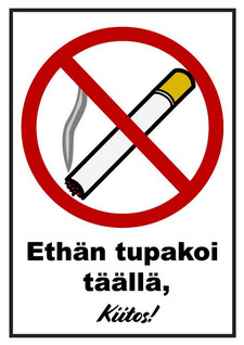 Tupakointi kielletty 2 kyltti