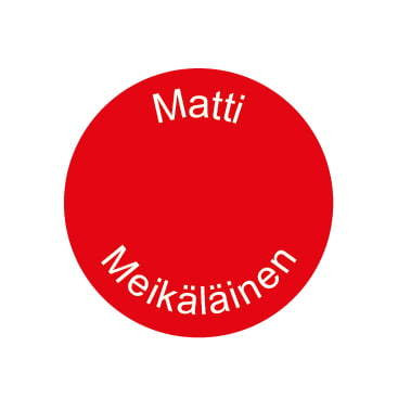 Nimikointitarra -arkki pyöreä 20mm